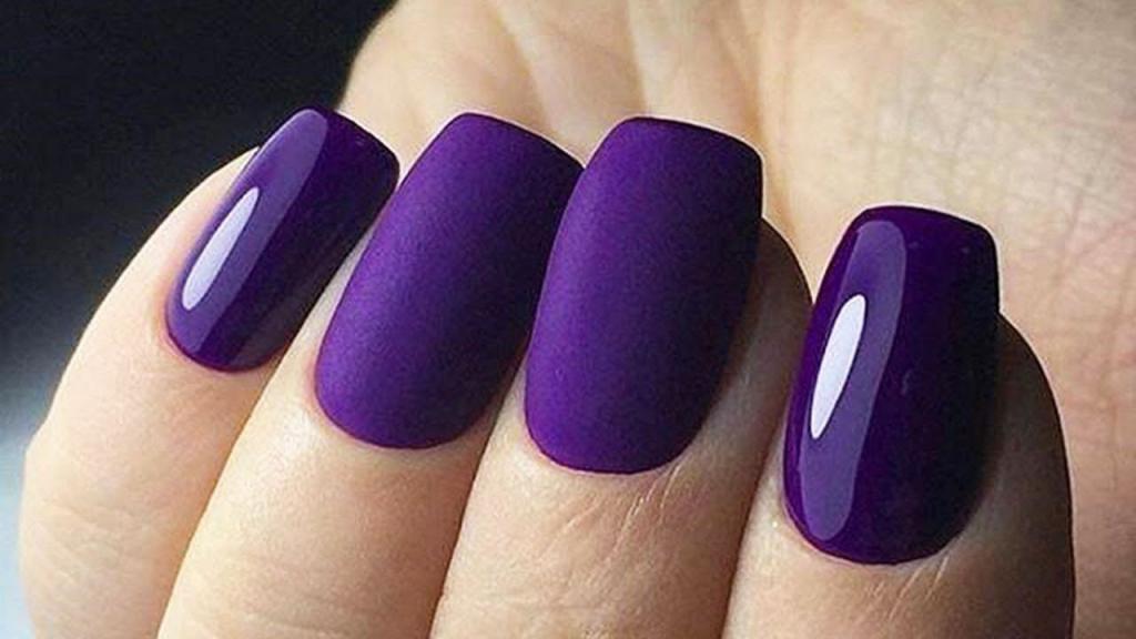 Дизайн Ногтей На Короткие Квадратные Фиолетовые