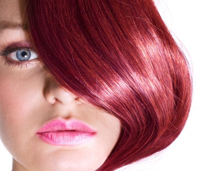 Розово - рыжий оттенок волос